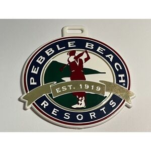 Vintage Pebble Beach Golf Resorts Bag Tag 1990's Plastic California